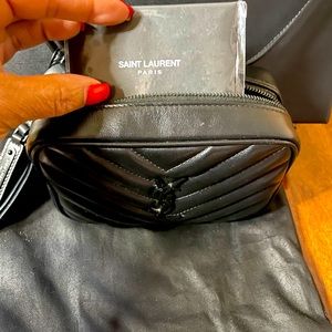 Black YSL belt bag.